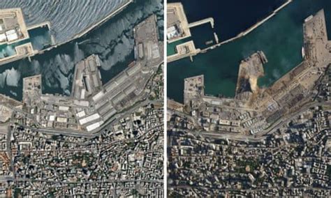 Beirut explosion: satellite images before and after the blast | Aerial ...