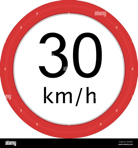 Ilustración Vectorial De La Señal De Tráfico Velocidad Máxima De 30 Km