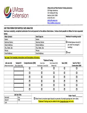 Fillable Online Ag Umass Umass Soil And Plant Nutrient Testing