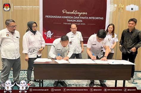 KPU Sulut Gelar Penandatanganan Perjanjian Kinerja Dan Pakta Integritas