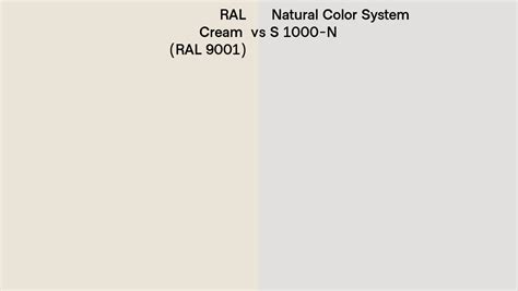 Ral Cream Ral 9001 Vs Natural Color System S 1000 N Side By Side