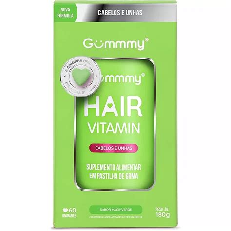 Suplemento Gummy Hair Vitamin Cabelos E Unhas Sabor Maçã Verde 60