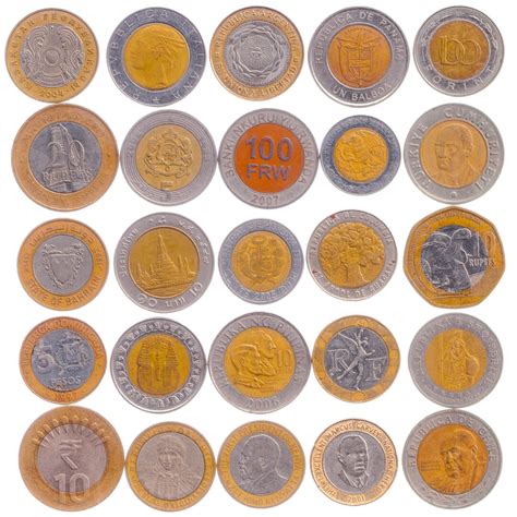 Bi Metallic Bimetall Coins Mixed World Currency Collection Randomly