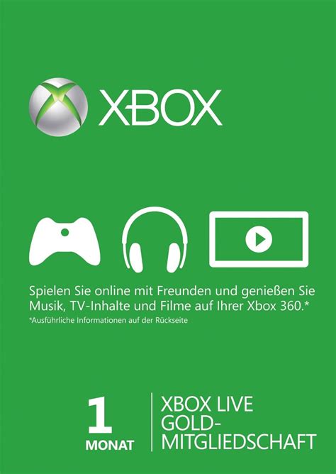 Xbox Live Gold Mitgliedschaft 1 Monat Sofort Online Kaufen