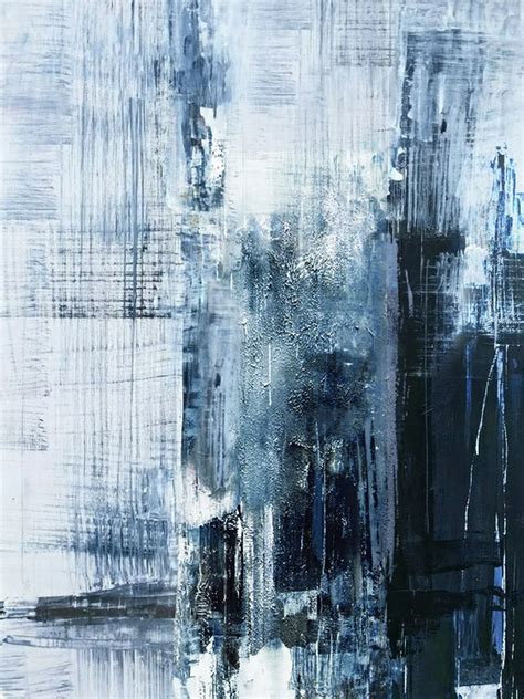 Original Deep Blue Abstract Artminimalist Abstract Paintinglarge