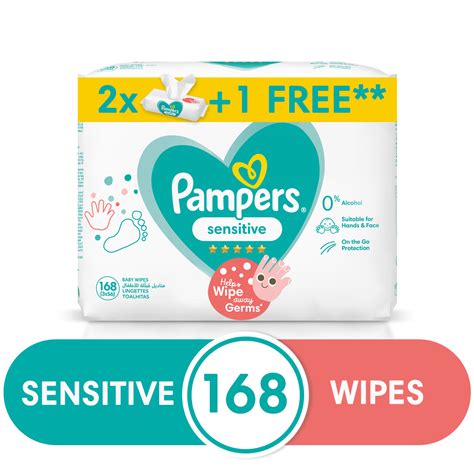 Buy Pampers Sensitive Baby Wipes 3 Packs X 56 Pcs Online In Oman