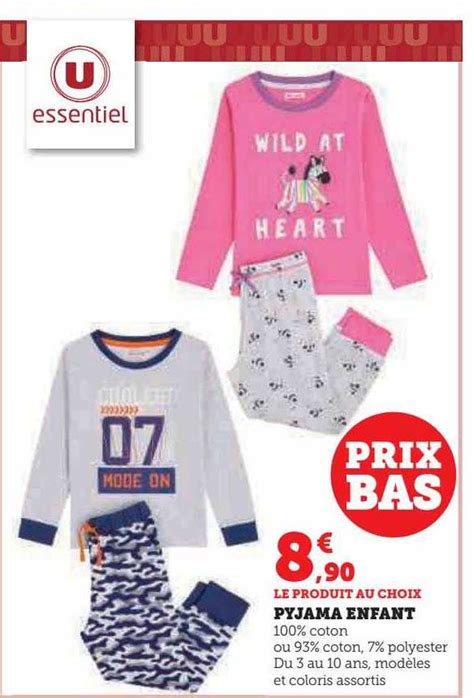 Promo Pyjama Enfant U Essentiel Chez Hyper U ICatalogue Fr