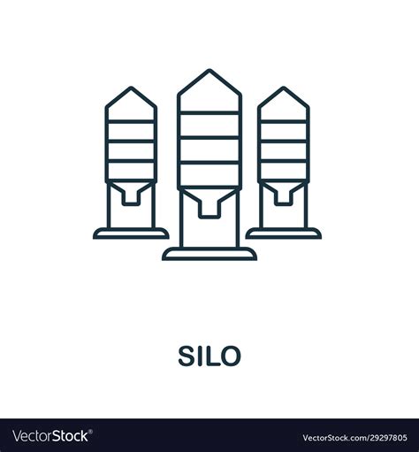 Silo Icon Thin Line Style Element From Farm Icons Vector Image