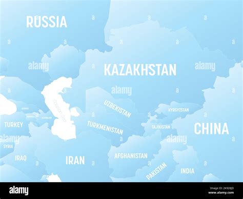 Central Asia Detailed Political Map With Lables Stock Vector Image