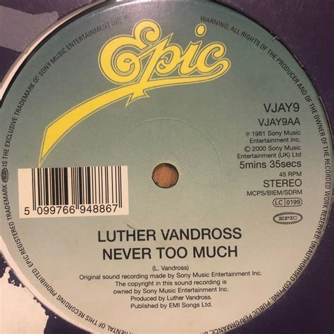 Yahoo オークション 12 Luther Vandross Never too much