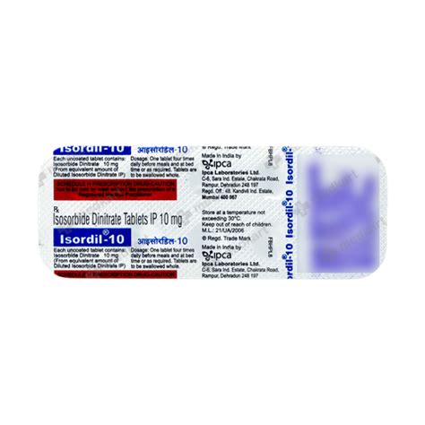 ISORDIL 10MG TABLET 10'S, Price, Composition & Generic Alternatives ...