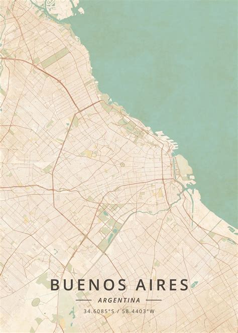 Buenos Aires Argentina Poster By Designer Map Art Displate Artofit