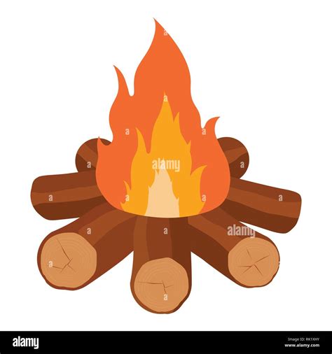 Fireplace Logs Burning Stock Vector Images Alamy