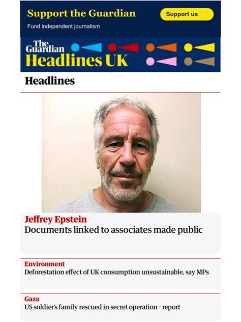 The Guardian Soulmates The Guardian Headlines Jeffrey Epstein