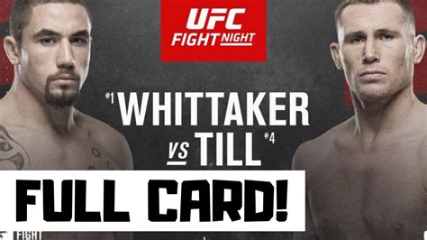 Ufc Fight Night Whittaker Vs Till Predictions Full Card Betting