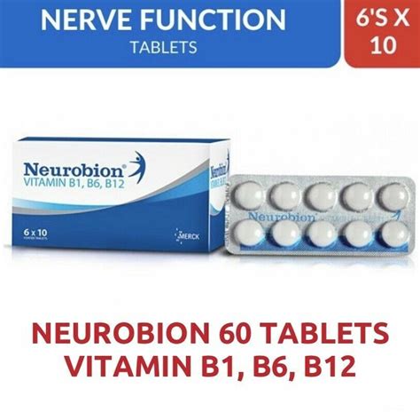 Neurobion Merck Vitamin B Complex B1 B6 B12 Nervous System 60 Tablets