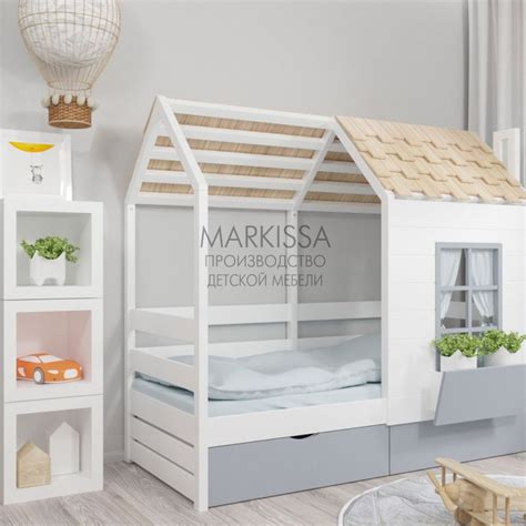 Детская кровать-домик Юрта 2.0 черепица-комфорт от производителя ...