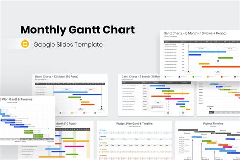 Monthly Gantt Chart Google Slides Template | Nulivo Market