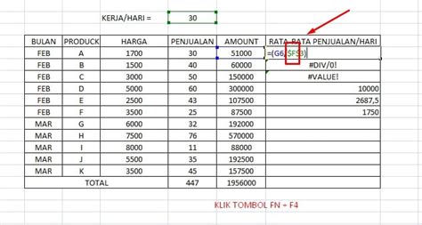 Cara Mengunci Rumus Excel F4