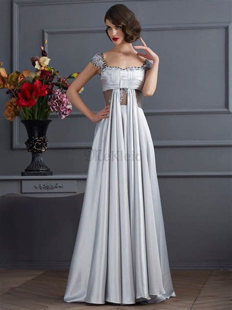 Empire Taille Plissiertes Anst Ndiges Bodenlanges Ballkleid Mit