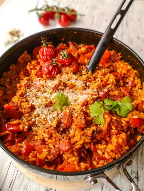 Tomaten Paprika Risotto Aus Dem Backofen Leckere Gesunde Rezepte