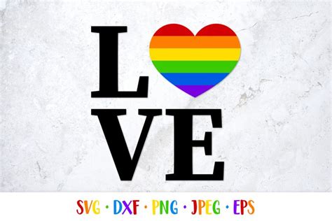 LOVE LGBTQ SVG LGBT Rainbow Heart Gay Pride Month