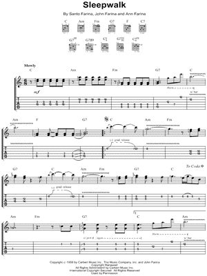 Sleepwalk Sheet Music to download and print