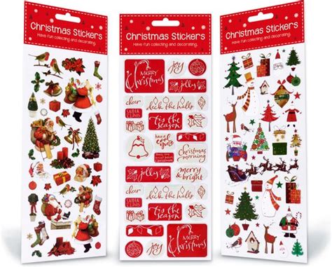 Kerst Stickers Vellen Voor Kaarten 3 Stickervellen Traditioneel