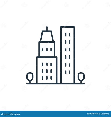 Government Buildings Icon Vector from Skyscraper Concept. Thin Line