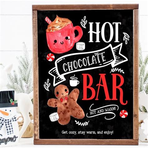 Printable Hot Cocoa Bar Sign Template Hot Chocolate Bar Sign Etsy