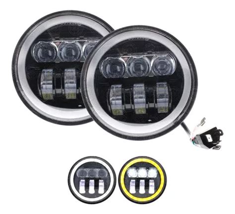 Par Faro Unidad 9 Led Redonda Lupa 5 75 Pul Arillo Gel Bicof Envío gratis