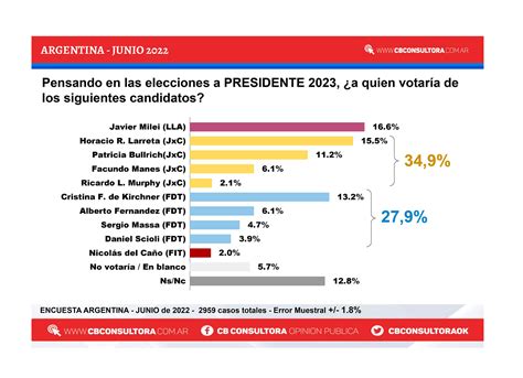 Sorpresa Una Encuesta Posiciona A Milei Como El Candidato Con Más Votos Infobae