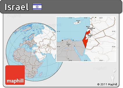 Free Gray Location Map Of Israel Highlighted Continent