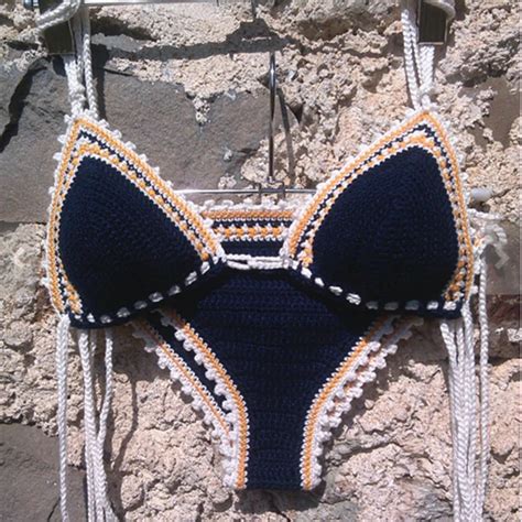 Sexy Handmade Crochet Bikini Women Crochet Swimsuit Brazilian Vintage