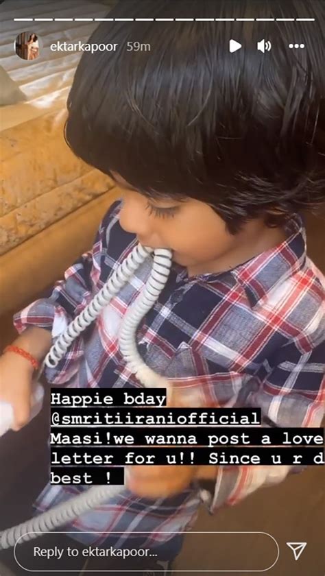 Smriti Irani Receives The Sweetest Birthday Wish From Ekta Kapoor S Son Ravie