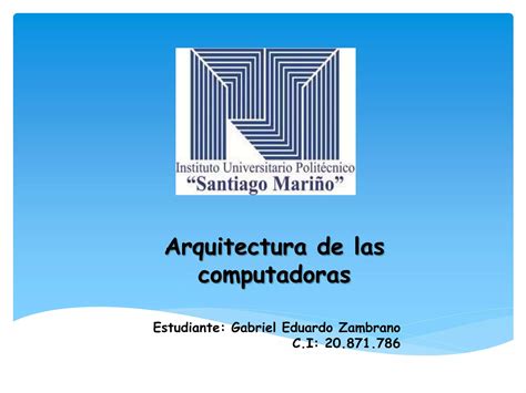 Arquitectura De Las Computadoras Ppt