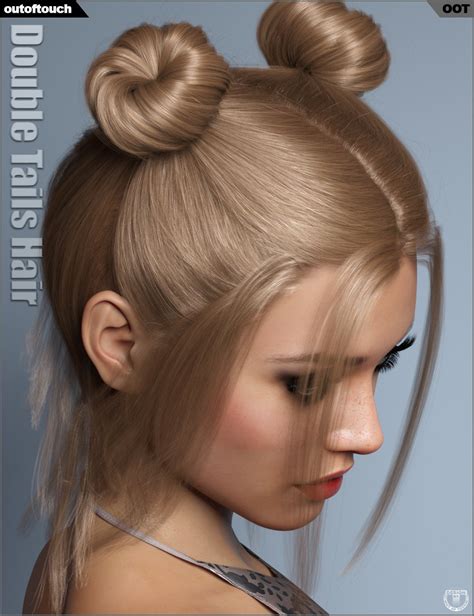 Double Tails Hair For Genesis 3 And 8 Female S Daz 3d