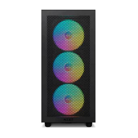 Gabinete NZXT H7 FLOW RGB Negro Cristal Templado ATX Sin Fuente