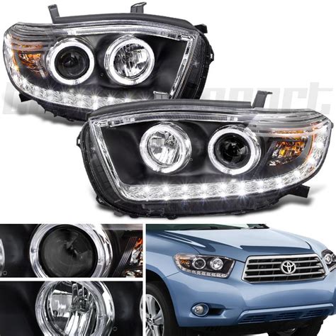 Buy Toyota Highlander Led Drl Strip Halo Black Projector Head