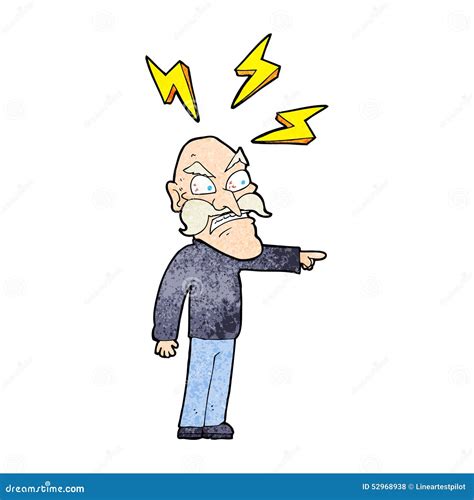 Cartoon angry old man stock illustration. Illustration of drawn - 52968938