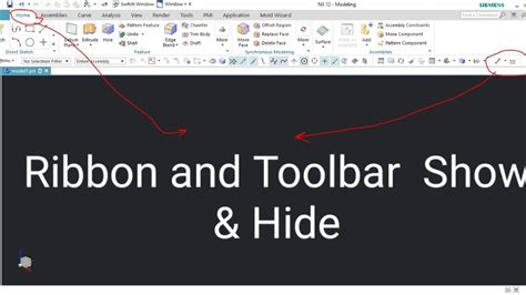 Nx Ribbon And Toolbar Show Hide Tool Bar Hide And Show Nx Toolbar Kaise