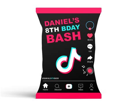 TikTok Custom Chip Bag Favor Bag TikTok Birthday TikTok Etsy