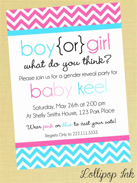 Gender Reveal Invitation Wording – Collegio Sanlorenzo Template