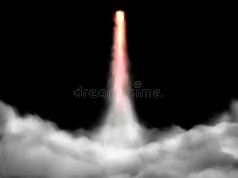 Flame And Smoke From Space Rocket Launch Stock Vector Illustration Of