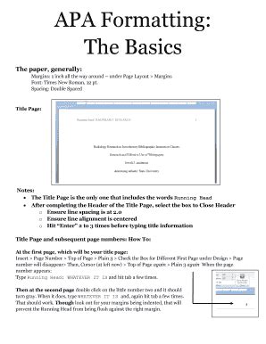 Fillable Online APA Formatting Fax Email Print PdfFiller