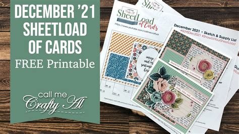 December 2021 SheetLoad Of Cards Debut FREE Printable