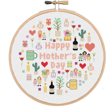 Mothers Day Cross Stitch Pattern Mom Cross Stitch Mum Etsy Uk