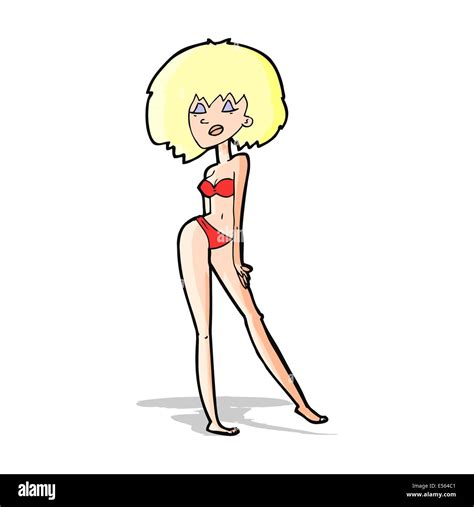 Cartoon Woman In Bikini Stock Vector Image Art Alamy