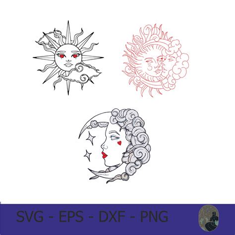 Sonne svg boho svg himmlische svg entwürfe geschnitten Datei für