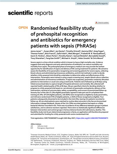 Pdf Pp Prehospital Recognition And Antibiotics For Patients